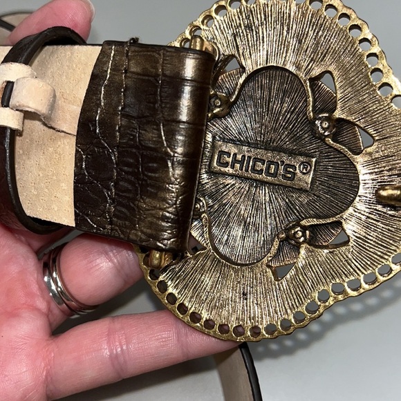 Chico’s leather bling women’s belt size medium - Picture 4 of 11